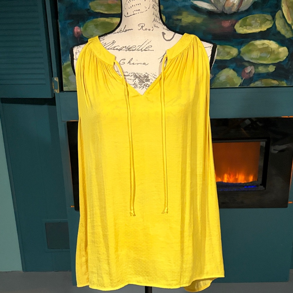 CAbi Sunlit Yellow Sleeveless Blouse
